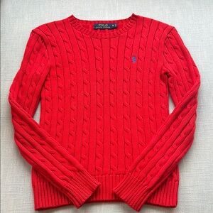 Polo by Ralph Lauren Red Cable Knit Sweater